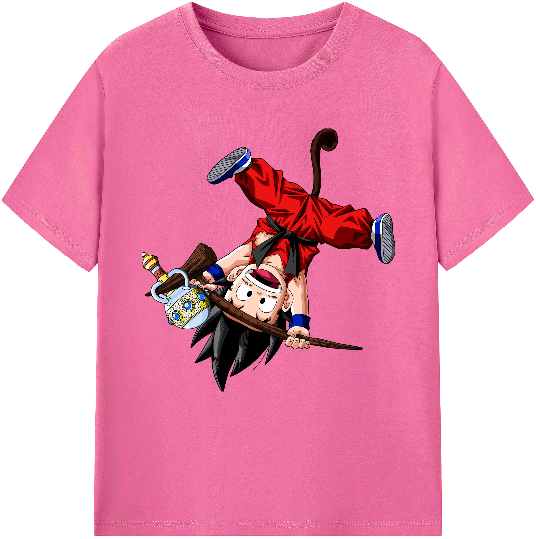 （画像用） ドラゴンボール 孫悟空（そん ごくう）Son Goku カカロット DRAGON BALL Kakarotto レディースカジュアルプリントTシャツ（綿100％）